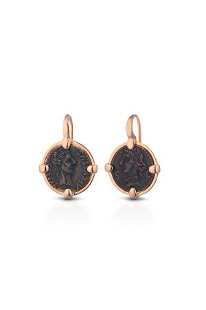 Bronze and pink silver coin earrings Angela Puttini Gioielli | OR117E-RBROSATO